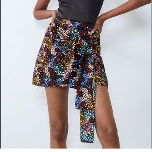 Zara Multicolor Sequin skirt